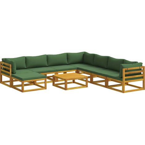 Ensemble de Canapés 9 pc Naturel Bois d'Acacia Massif vidaXL