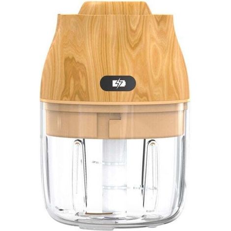 Hachoir à viande électrique étanche IPX5 250 ml et hachoir à viande à grains de bois avec lame en acier inoxydable, adapté à la cuisine et au hachoir à viande avancé pour les légumes et les fruits