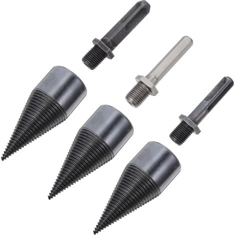 3pièces Forets à Cone Pour Fendre Le Bois Outils De Fendage Robustes Avec Conception Antidérapante Pour Perceuse Électrique (1/5)