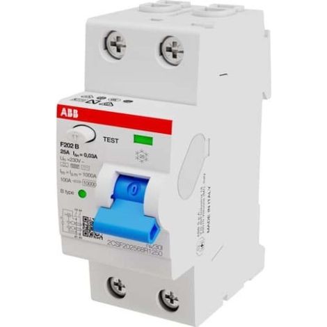 ABB STOTZ S&J FI-SCHUTZSCHALTER TYPB 2P F202B-25/0,03-2TE 2CSF202568R1250