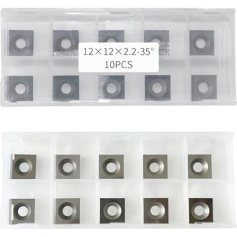 10 pièces Plaquettes de coupe carrées droites en carbure de tungstène 12mm (12 x 12 x 2,2mm) (1/3)