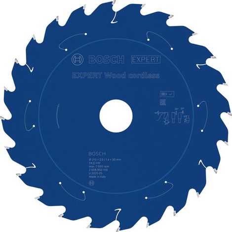 Bosch EXPERT Wood cordless Circular Saw Blade 210 x 2/1.4 x 30 mm T24 2608902159 (1/4)
