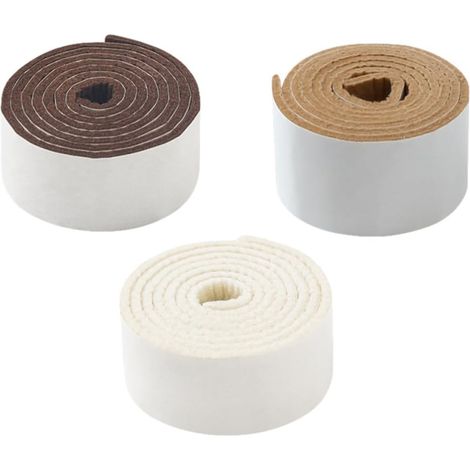 Lot de 3 rouleaux patins en feutre auto-adhésifs pour pieds meubles, (1/5)