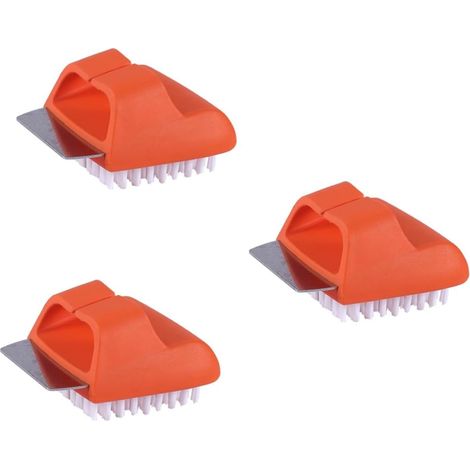 Lot de 3 brosses de nettoyage 2 en 1, spatule en acier inoxydable, accessoires de nettoyage, grattoirs pour barbecue, nettoyant pour barbecue en acier (1/5)