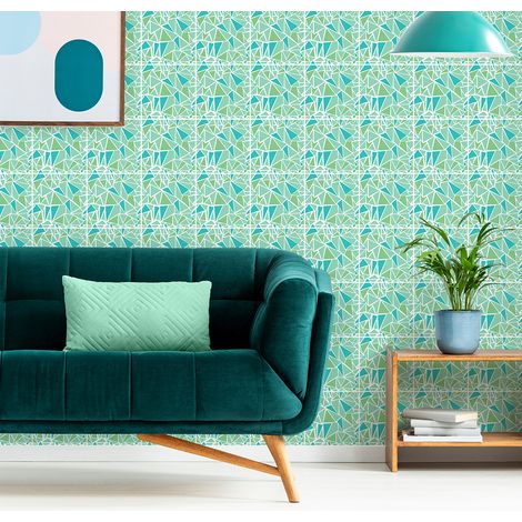 Sticker Mural Carrelage adhésif Cuisine Salle de Bain - 60 STICKERS CARRELAGES TERRAZZO CINDIA - 60stickers10x10cm (1/5)