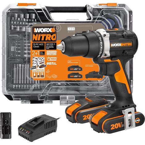 Nitro Cordless Drill 18 V (20 V Max) WX102.1 Brushless 60 Nm (1/5)