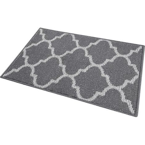Tapis d'entrée intérieur antidérapant, absorbant et résistant aux salissures, lavable en machine, profil bas - 60 x 90 cm (1/4)