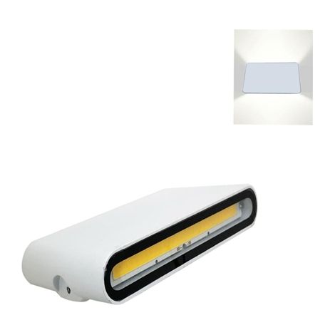 Lampada led doppio luce 12w Bianco applique da esterno da parete Luce Calda 3000k 230v led cob (B67-12W)