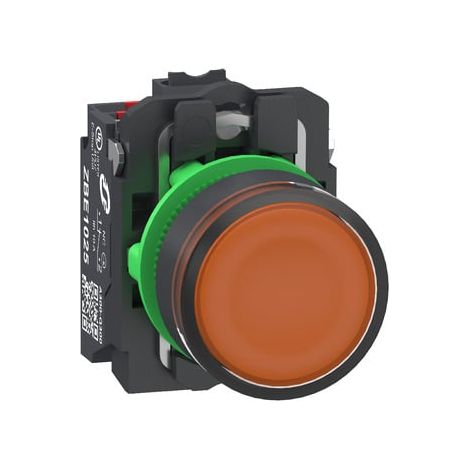 Pulsante luminoso arancione O22 24V 1NA+1NC Push-In - XB5AW35B55