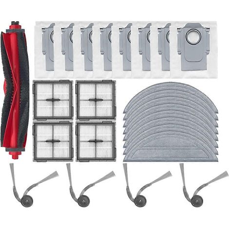 Lot de 25 pièces pour aspirateur robot Roborock Q10 VF/Q10 VF+ : brosse principale, filtre HEPA, lingette et sac à poussière. (1/5)