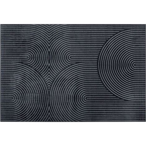 Tapis Déco Imprimé "Géode" 140x200cm Anthracite (1/5)