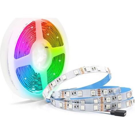 12V Ruban LED 5M RGB 300 LEDs SMD5050 Bande LED IP20 Eclairage Et Lumières Décoratives Intérieur (1/5)