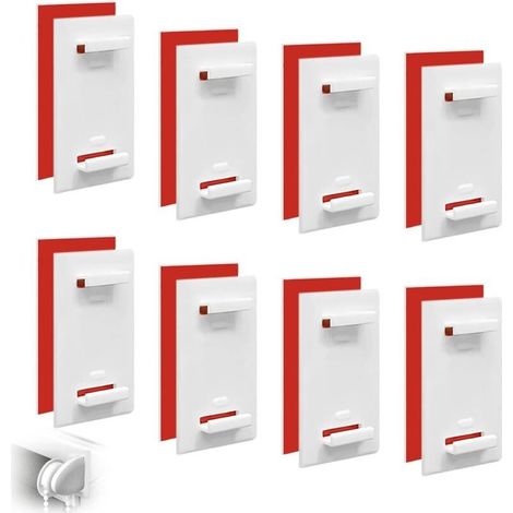 Lot de 8 Supports Adhésifs Courts pour Klemmfix, sans Percage Blanc, Store Jour Nuit sans Percage, Store Jour et Nuit, pour Stores Enrouleurs, Volets Occultants, Salon, Chambre et Cuisine (1/5)