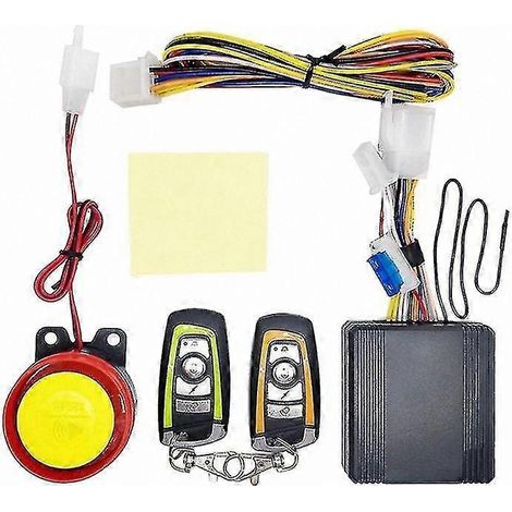 Sistema de alarma de seguridad de 12 V para motocicletas y scooters con control remoto antirrobo. (1/5)