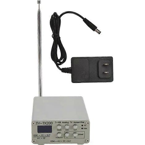 B16C-TV-TX200 VHF/UHF-Analog-TV-Sender mit HD/AV-Eingang, analogem Signalgeber und Teleskopantenne (US-Stecker) (1/4)
