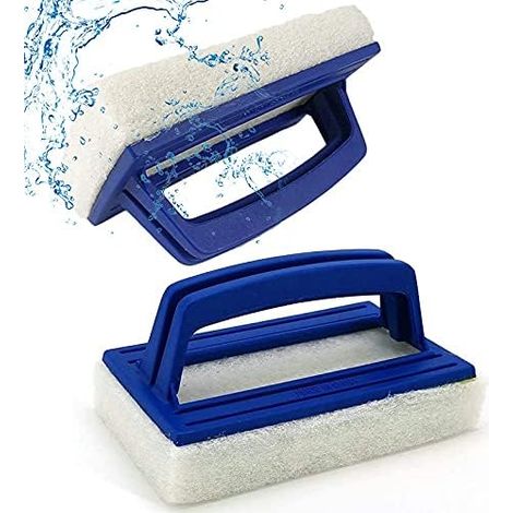 Brosse À Pool - Fibres Spéciales Résistantes - Pour Parois De Piscine Et Bassin - Adaptée Salle De Bain Cuisine - 2 Pièces (1/5)