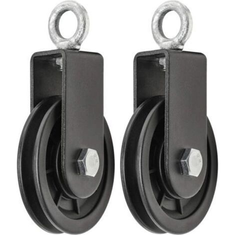 2 poulies 90 mm – rotation 360° – bricolage/levage/gym – système poulie (1/5)