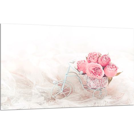 PLAQUE DE PROTECTION EN VERRE POUR CUISINIÈRE 80x52 ROSE (1/5)