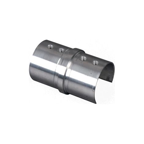 [QUALITE FRANCAISE] - Connecteur droit tube Ø42.4 pour garde-corps verre - épais. 1.5 - INOX 316