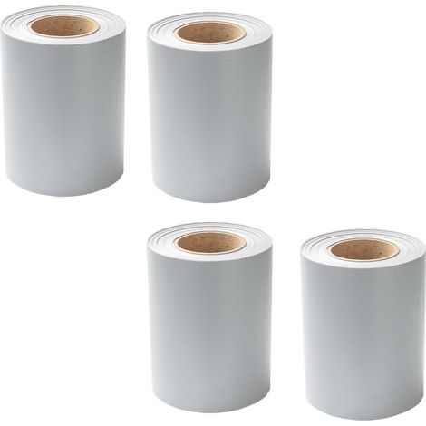 TolleTour 4 rollos de tiras de PVC para protección visual 50 m x 19 cm Lámina de protección visual con 40 clips de fijación para vallas de jardín y balcones  Gris