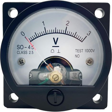SO-45 analoges Voltmeter mit Skala, rundes 3-V-Gleichstrom-Amperemeter