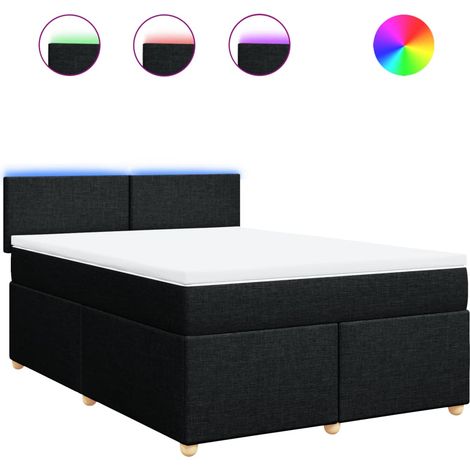 Maison Exclusive - Giroletto a Molle con Materasso Nero 140x190 cm in Tessuto (1/5)