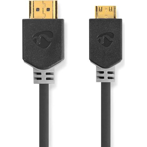 Cavo HDMI ad alta velocit con Ethernet Connettore HDMI Mini connettore HDMI 4K60Hz 18 Gbps 200 m Rotondo PVC Antracite Scatola con finestra