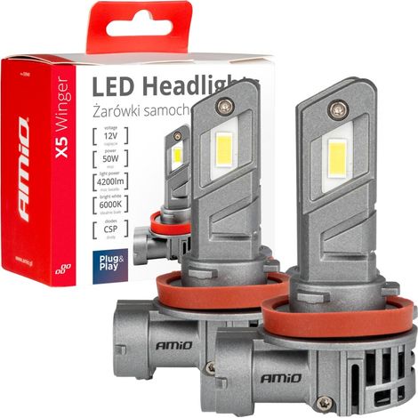 Bombillas LED para coche X5 Winger Series H8 H9 H11 6000K Canbus amio-03947 (1/5)