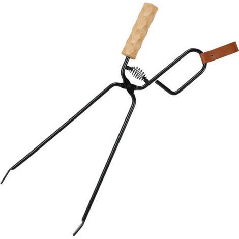 Barbecue Charcoal Cink ergonomique Poignée Cheminée Tong Pince de charbon de bois de fer (1/5)