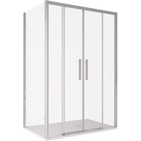 Box Doccia Angolare 80x170 cm 2 Ante Scorrevoli in Cristallo Trasparente 6mm H195 Bonussi Eliane (1/4)