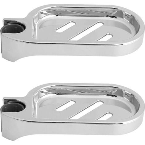 Porte Savon pour Barre de Douche 22mm, Porte-Savon Douche en ABS Plastique, Support de Savon de Douche(2pcs) (1/4)