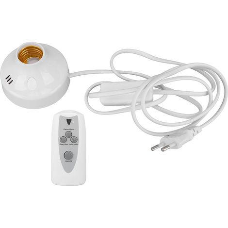 Ortviai Prise de Lampe Télécommandée sans Fil E27/E26 110-240 V avec Télécommande et Minuterie – Prise Lampadaire (1/5)
