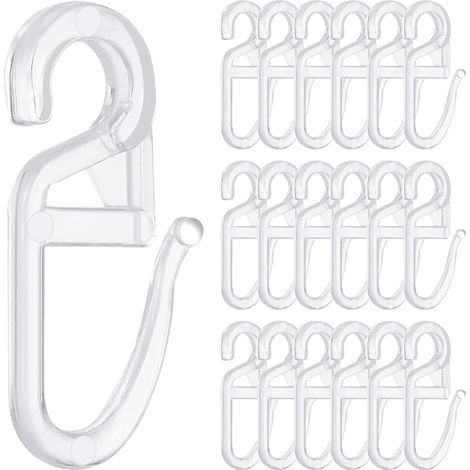 CSPARKV 150 Pieces Curtain Hooks with Eyelets, Ø 6 mm Curtain Hook, Plastic Curtain Hook, Curtain Rail Hook for Curtain Rails and Rods Curtain Accessory (Transparent)