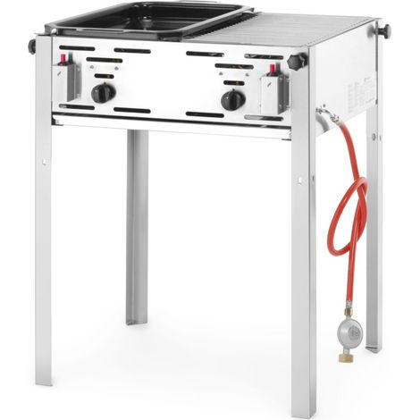 Griglia a gas con griglia divisa e vassoio MASTER MAXI 50/50 11kW