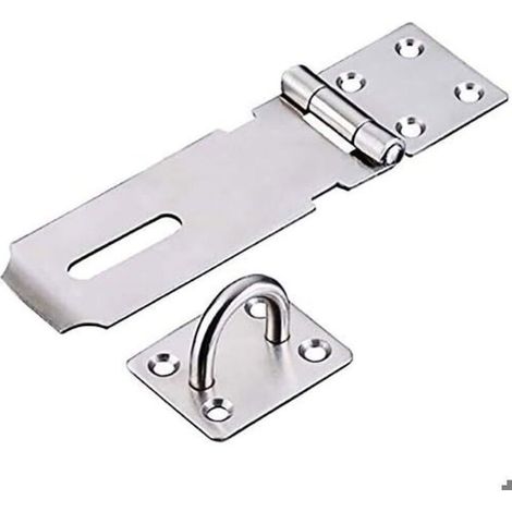 Moraillon cadenas inox heavy duty – Finition brossée 146x40 mm – Pour manille jusqu'à 19 mm – Verrouillage sécurité (1/5)