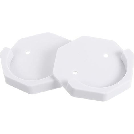 Supports de tringle à rideau adhésifs génériques, 2 pièces, hexagonaux blancs, pour salle de bain, sans perçage. (1/5)