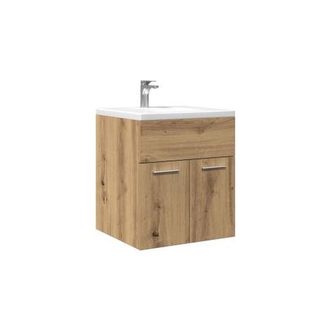 Armoire lavabo de salle de bain chêne artisanal bois ingénierie (1/5)