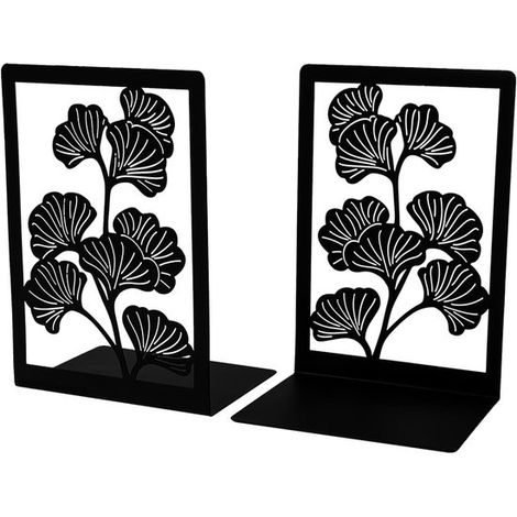 Buchstütze Buchständer Buchhalterung 1 Paar Buchstützen Metallbuchstütze schwarze Buchstütze Buchhalter verstellbarer Buchständer 12 x 9 x 17,5 c (1/5)