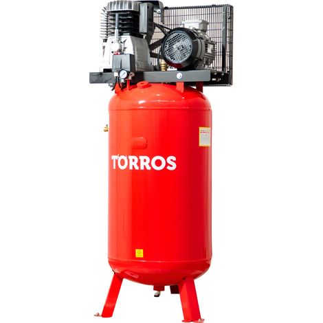 Compresseur vertical à entraînement par courroie à huile cuve 270 L 4 kW / 5,5 Ch 10 bars 620 l/min 400 V Torros TCV2707510T (1/5)