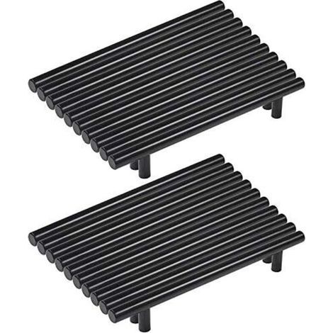 Lot de 20 poignee de meuble cuisine noir en acier inoxydable poignée meuble noir en T Bar Bâton Cuisine,Ø 12mm (Hole Centers:160mm) (1/5)