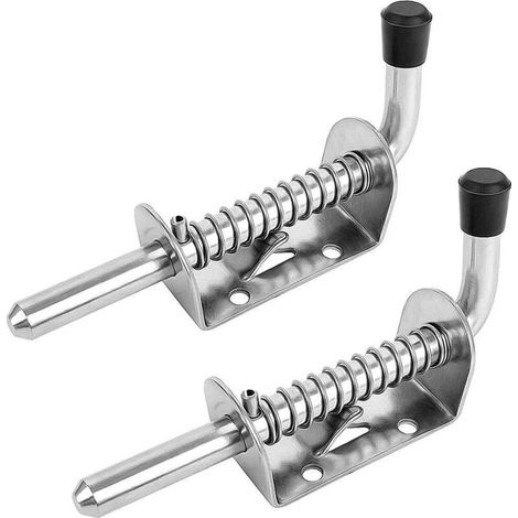Verrou à Ressort Acier Inoxydable, Verrou de porte à ressort Porte Abri de Jardin Verrou Ressort Véhicule Réglable Galvanisé Accessoire Outils Bricolage 2 Pièces-Ensoleillé (1/5)