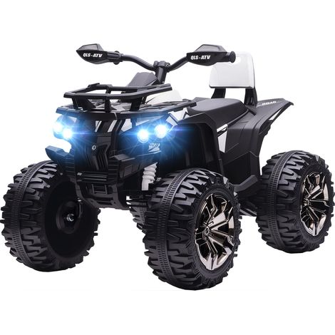 Quad elettrico per bambini fuoristrada 100 x 65 x 73 cm fari led sonori seduta ergonomica design moderno in PP bianco 210000484
