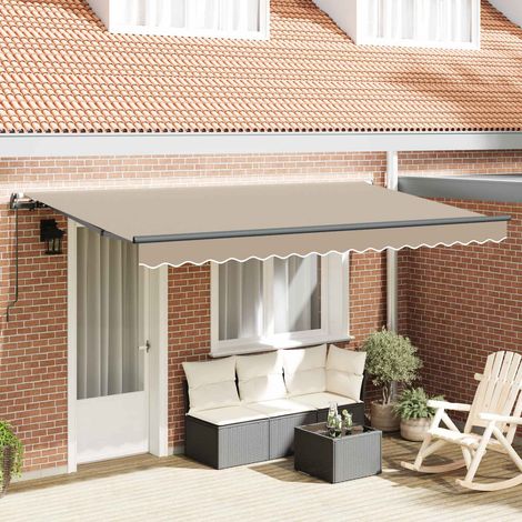 Einziehbare Markise Beige 400 x 200 cm Stoff (1/5)