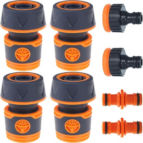 8 Pièces Raccord Tuyau Arrosage, Raccord Tuyau D'arrosage 19mm, Adaptateur Robinet Tuyau Arrosage, Kit Connecteurs Pour Jardin Terrasse Lavage Voiture Et Nettoyage Extérieur