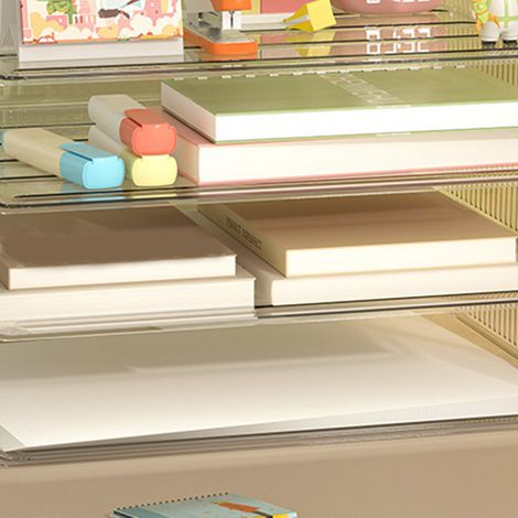 Organiseur Multifonction Transparent Stockable pour Cosmétiques, Papeterie et Jouets - Set de 6 Boîtes Modulables de Luxe (A4) (1/5)