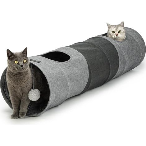 pour Chat avec Balle de Jeu, 30 x 130 cm, Tunnel de Jeu Pliable et Extensible en Fausse Lin, Facile d'entretien, Jouet Robuste, diamètre : 30 cm (1/5)