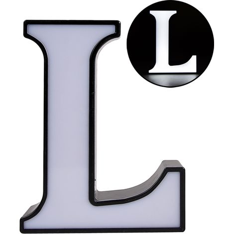 DECORAZIONE LUMINOSA LED A BATTERIA LETTERA L - IDEALE PER EVENTI COMPLEANNI E DECORAZIONI PER LA CASA (1/2)