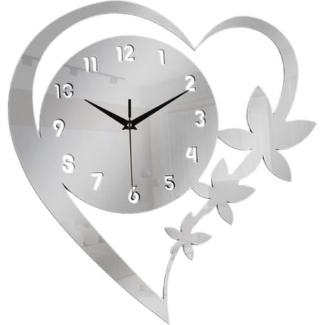 Geräuschlose, dekorative Wanduhr 28x30 cm – silber – Küche/Wohnzimmer – für eine ruhige Atmosphäre (1/5)