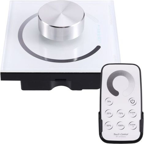 Tira de luz LED individual con función de atenuación, CC 12V-24V, 5050 2835, tira de luz de pared con control remoto y perilla giratoria, brillo de 0 a 100. (1/3)