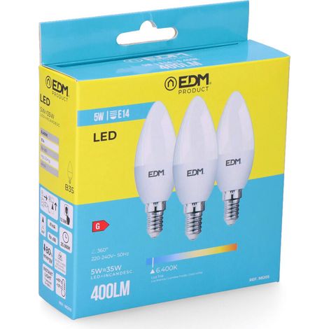 Lot de 3 Ampoules LED E14 5W F (1/2)